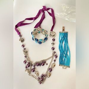 Gorgeous Necklace & two Bracelets, includ. Banana Republic Turquoise Bracelet.